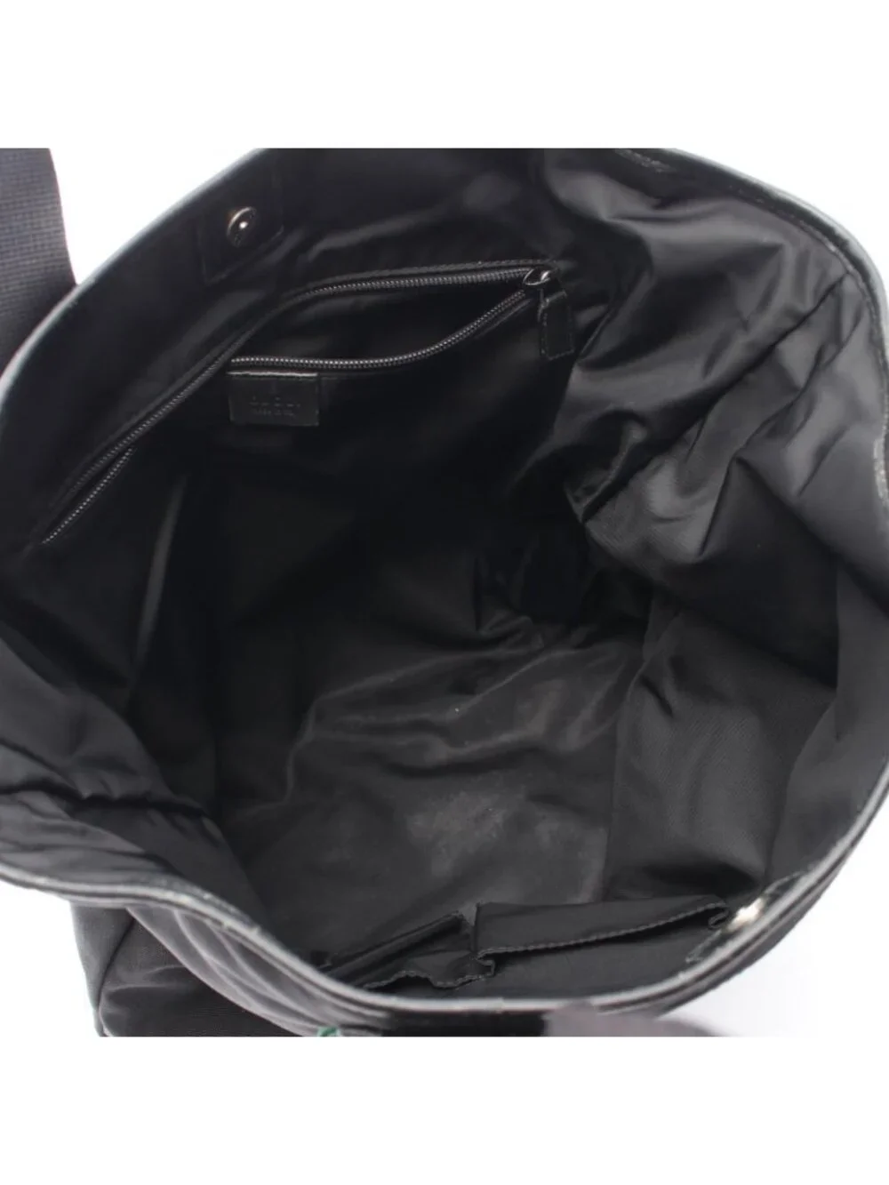 Gucci Tote Sherry Line Black Canvas Leather